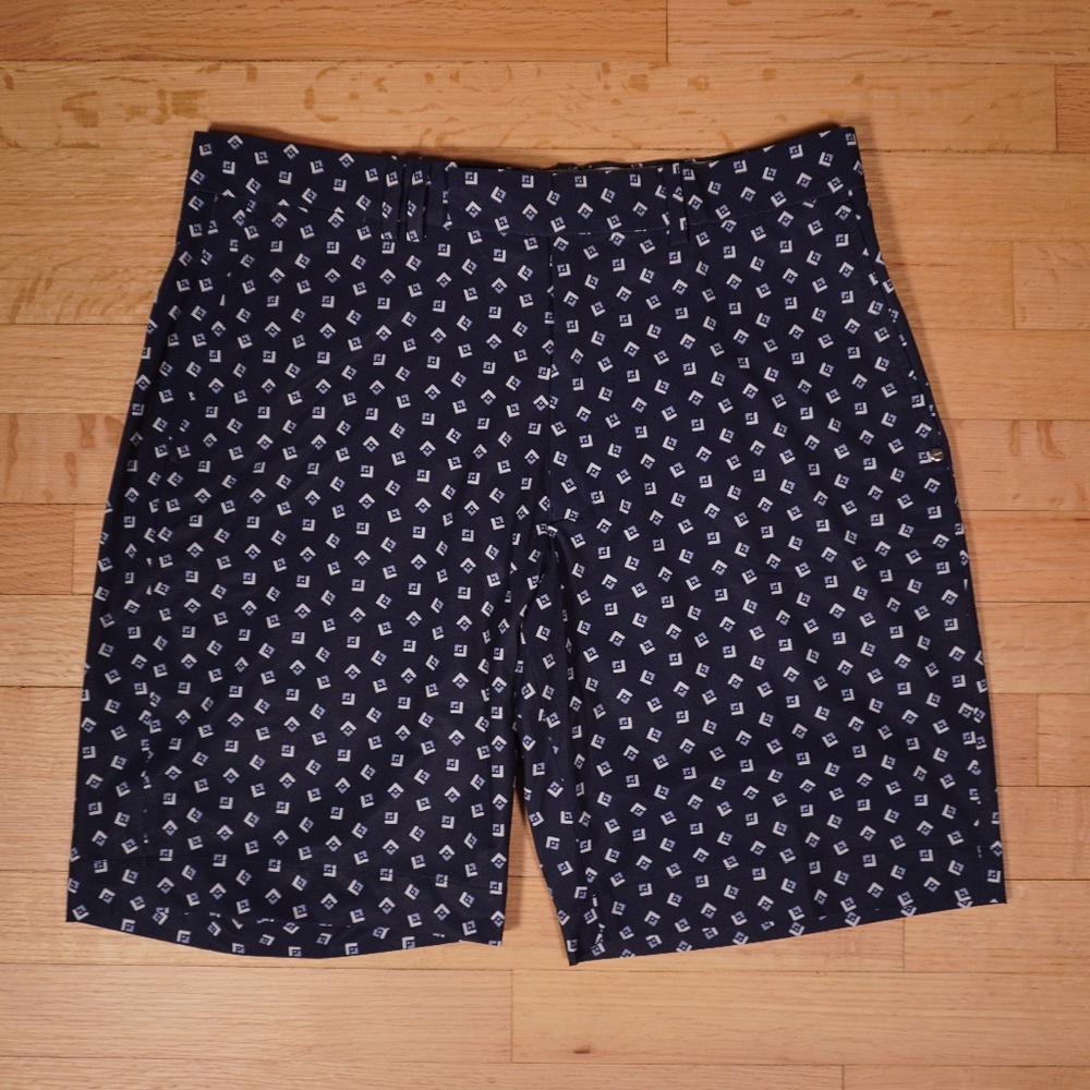 RLX Ralph Lauren Blue Pattern Golf Shorts Size 32 Polyester Elastane Brand New